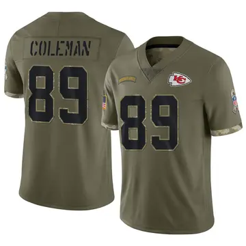 Nike Corey Coleman Youth Limited Kansas City Chiefs Olive 2022 Salute To Service Jersey