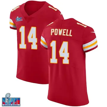 Nike Cornell Powell Men's Elite Kansas City Chiefs Red Team Color Vapor Untouchable Super Bowl LVII Patch Jersey