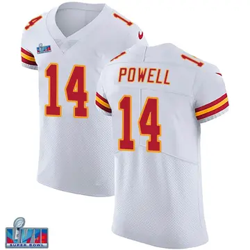 Nike Cornell Powell Men's Elite Kansas City Chiefs White Vapor Untouchable Super Bowl LVII Patch Jersey