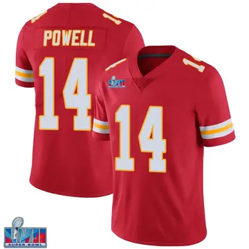 Nike Cornell Powell Men's Limited Kansas City Chiefs Red Team Color Vapor Untouchable Super Bowl LVII Patch Jersey
