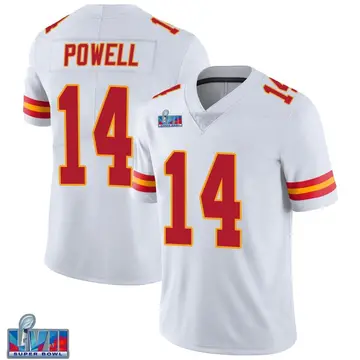 Nike Cornell Powell Men's Limited Kansas City Chiefs White Vapor Untouchable Super Bowl LVII Patch Jersey