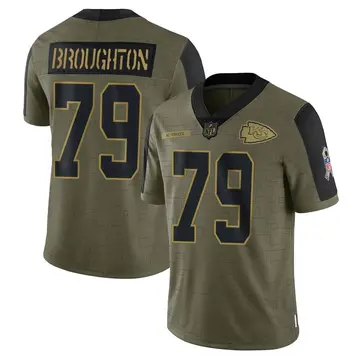 Nike Cortez Broughton Men's Limited Kansas City Chiefs Olive 2021 Salute To Service Jersey