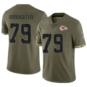 Nike Cortez Broughton Men's Limited Kansas City Chiefs Olive 2022 Salute To Service Jersey