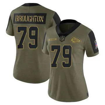 Nike Cortez Broughton Women's Limited Kansas City Chiefs Olive 2021 Salute To Service Jersey