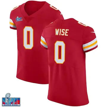 Nike Daniel Wise Men's Elite Kansas City Chiefs Red Team Color Vapor Untouchable Super Bowl LVII Patch Jersey