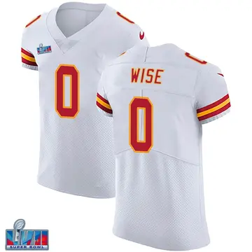 Nike Daniel Wise Men's Elite Kansas City Chiefs White Vapor Untouchable Super Bowl LVII Patch Jersey