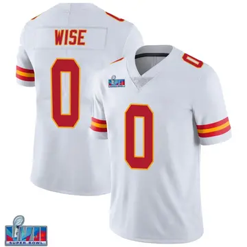 Nike Daniel Wise Men's Limited Kansas City Chiefs White Vapor Untouchable Super Bowl LVII Patch Jersey