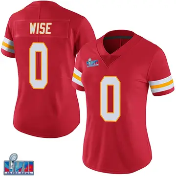 Nike Daniel Wise Women's Limited Kansas City Chiefs Red Team Color Vapor Untouchable Super Bowl LVII Patch Jersey