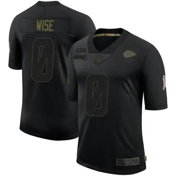 Nike Daniel Wise Youth Limited Kansas City Chiefs Black 2020 Salute To Service Jersey