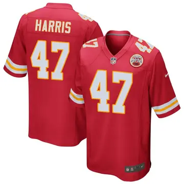 Nike Darius Harris Men's Game Kansas City Chiefs Red Team Color Jersey