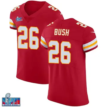 Nike Deon Bush Men's Elite Kansas City Chiefs Red Team Color Vapor Untouchable Super Bowl LVII Patch Jersey