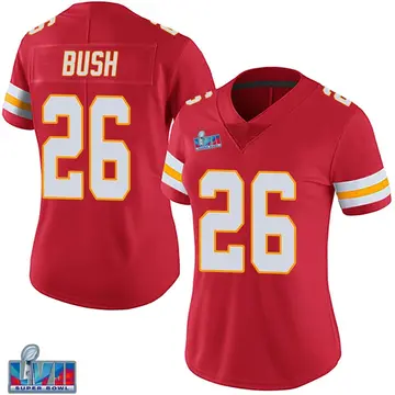Nike Deon Bush Women's Limited Kansas City Chiefs Red Team Color Vapor Untouchable Super Bowl LVII Patch Jersey