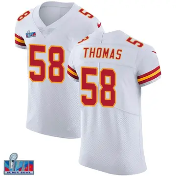 Nike Derrick Thomas Men's Elite Kansas City Chiefs White Vapor Untouchable Super Bowl LVII Patch Jersey