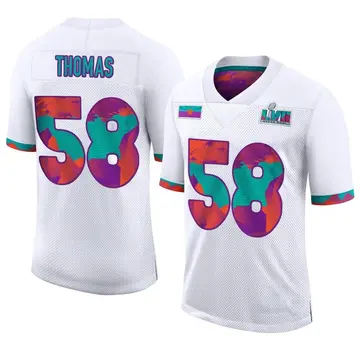 Nike Derrick Thomas Men's Limited Kansas City Chiefs White Super Bowl LVII Jersey