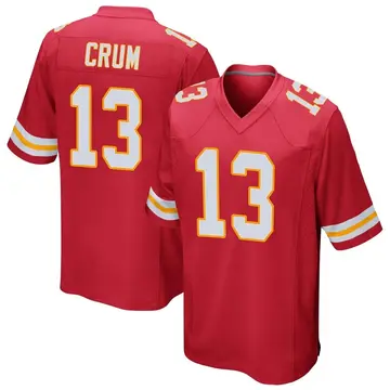Nike Dustin Crum Men's Game Kansas City Chiefs Red Team Color Jersey