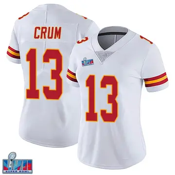 Nike Dustin Crum Women's Limited Kansas City Chiefs White Vapor Untouchable Super Bowl LVII Patch Jersey