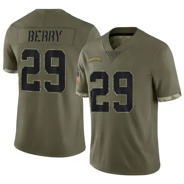 Nike Eric Berry Men's Limited Kansas City Chiefs Olive 2022 Salute To Service Jersey
