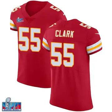Nike Frank Clark Men's Elite Kansas City Chiefs Red Team Color Vapor Untouchable Super Bowl LVII Patch Jersey