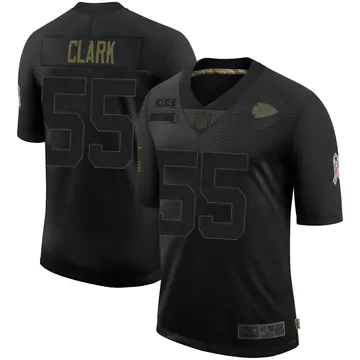 Nike Frank Clark Men's Limited Kansas City Chiefs Black 2020 Salute To Service Jersey