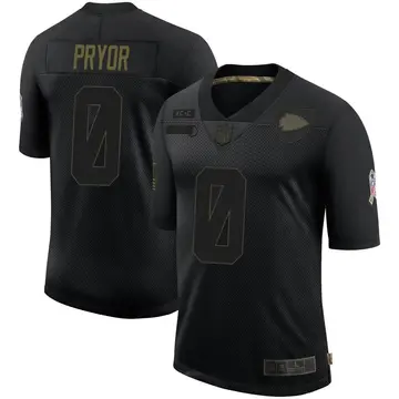 Nike Gene Pryor Men's Limited Kansas City Chiefs Black 2020 Salute To Service Jersey