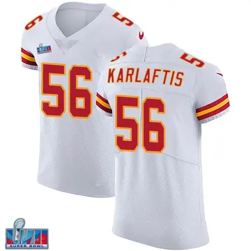 Nike George Karlaftis Men's Elite Kansas City Chiefs White Vapor Untouchable Super Bowl LVII Patch Jersey