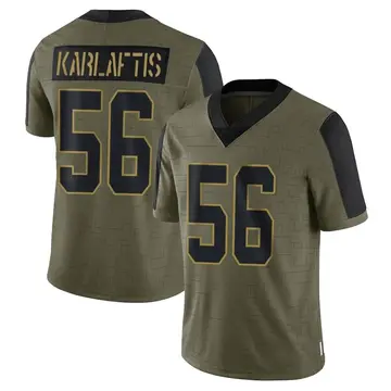 Nike George Karlaftis Men's Limited Kansas City Chiefs Olive 2021 Salute To Service Jersey