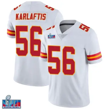 Nike George Karlaftis Men's Limited Kansas City Chiefs White Vapor Untouchable Super Bowl LVII Patch Jersey