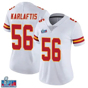 Nike George Karlaftis Women's Limited Kansas City Chiefs White Vapor Untouchable Super Bowl LVII Patch Jersey