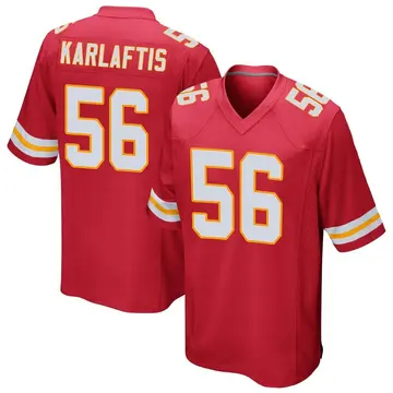 Nike George Karlaftis Youth Game Kansas City Chiefs Red Team Color Jersey