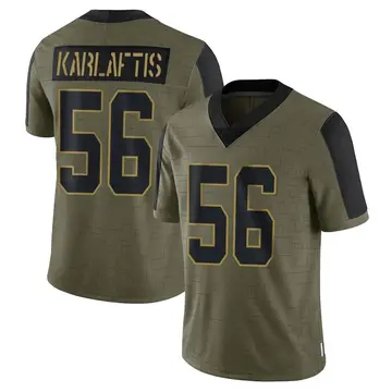 Nike George Karlaftis Youth Limited Kansas City Chiefs Olive 2021 Salute To Service Jersey