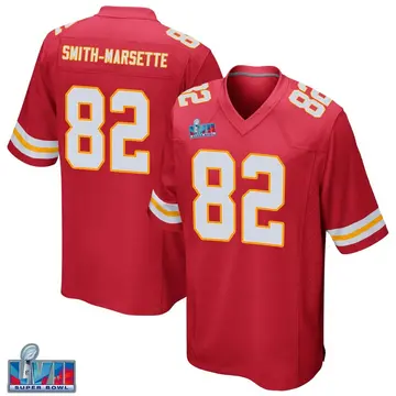 Nike Ihmir Smith-Marsette Youth Game Kansas City Chiefs Red Team Color Super Bowl LVII Patch Jersey