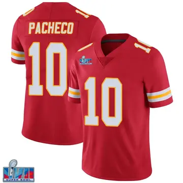 Nike Isiah Pacheco Men's Limited Kansas City Chiefs Red Team Color Vapor Untouchable Super Bowl LVII Patch Jersey