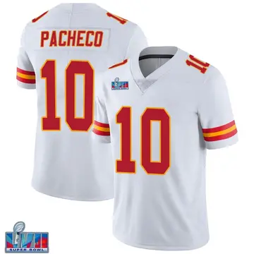 Nike Isiah Pacheco Men's Limited Kansas City Chiefs White Vapor Untouchable Super Bowl LVII Patch Jersey