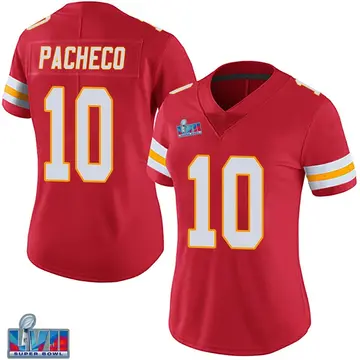 Nike Isiah Pacheco Women's Limited Kansas City Chiefs Red Team Color Vapor Untouchable Super Bowl LVII Patch Jersey