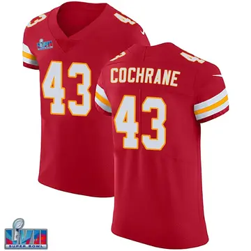 Nike Jack Cochrane Men's Elite Kansas City Chiefs Red Team Color Vapor Untouchable Super Bowl LVII Patch Jersey