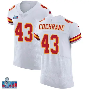 Nike Jack Cochrane Men's Elite Kansas City Chiefs White Vapor Untouchable Super Bowl LVII Patch Jersey