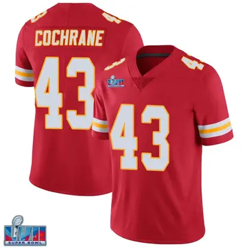 Nike Jack Cochrane Men's Limited Kansas City Chiefs Red Team Color Vapor Untouchable Super Bowl LVII Patch Jersey