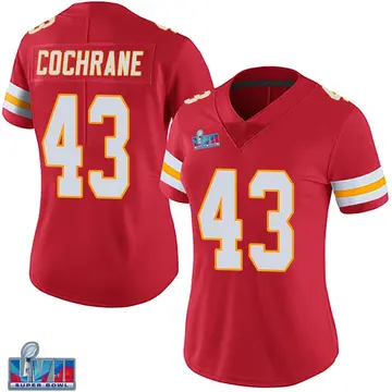 Nike Jack Cochrane Women's Limited Kansas City Chiefs Red Team Color Vapor Untouchable Super Bowl LVII Patch Jersey