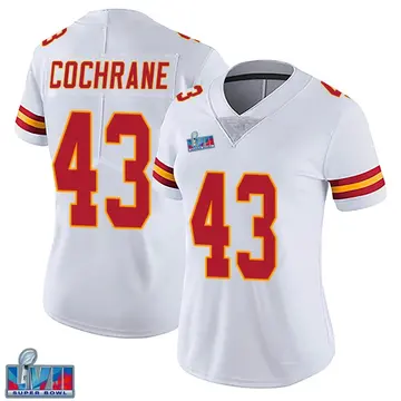 Nike Jack Cochrane Women's Limited Kansas City Chiefs White Vapor Untouchable Super Bowl LVII Patch Jersey