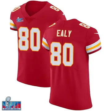 Nike Jerrion Ealy Men's Elite Kansas City Chiefs Red Team Color Vapor Untouchable Super Bowl LVII Patch Jersey