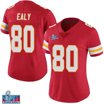 Nike Jerrion Ealy Women's Limited Kansas City Chiefs Red Team Color Vapor Untouchable Super Bowl LVII Patch Jersey