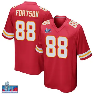 Nike Jody Fortson Men's Game Kansas City Chiefs Red Team Color Super Bowl LVII Patch Jersey