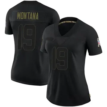 Nike Joe Montana Women's Limited Kansas City Chiefs Black 2020 Salute To Service Jersey