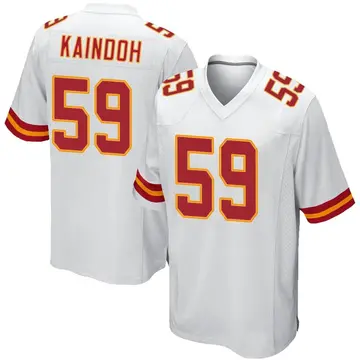 Nike Joshua Kaindoh Men's Game Kansas City Chiefs White Jersey