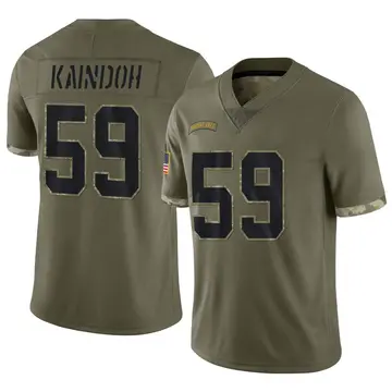 Nike Joshua Kaindoh Men's Limited Kansas City Chiefs Olive 2022 Salute To Service Jersey