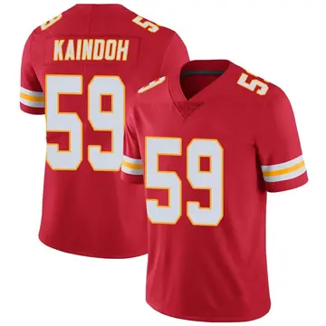 Nike Joshua Kaindoh Men's Limited Kansas City Chiefs Red Team Color Vapor Untouchable Jersey