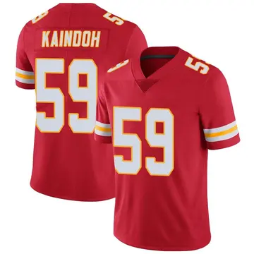 Nike Joshua Kaindoh Youth Limited Kansas City Chiefs Red Team Color Vapor Untouchable Jersey