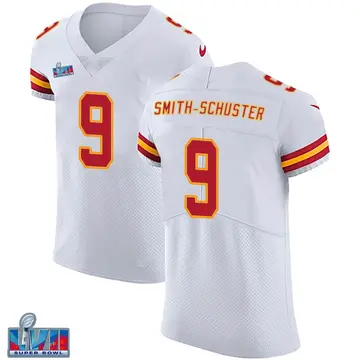 Nike JuJu Smith-Schuster Men's Elite Kansas City Chiefs White Vapor Untouchable Super Bowl LVII Patch Jersey