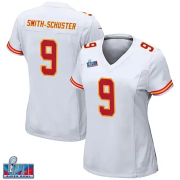 Nike JuJu Smith-Schuster Women's Game Kansas City Chiefs White Super Bowl LVII Patch Jersey
