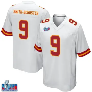 Nike JuJu Smith-Schuster Youth Game Kansas City Chiefs White Super Bowl LVII Patch Jersey